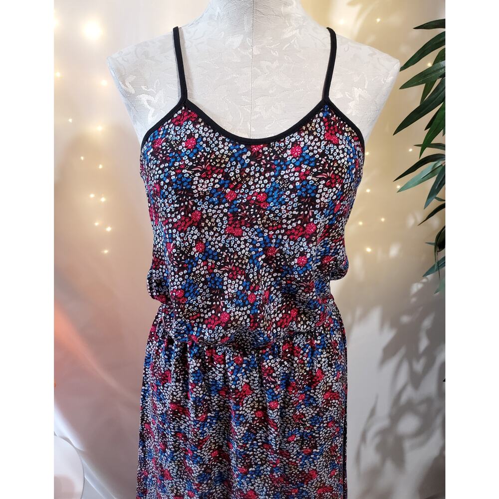 Paz Ditsy Liberty Floral Multicolor Spaghetti Strap Maxi Dress Women's Size L - Picture 6 of 9